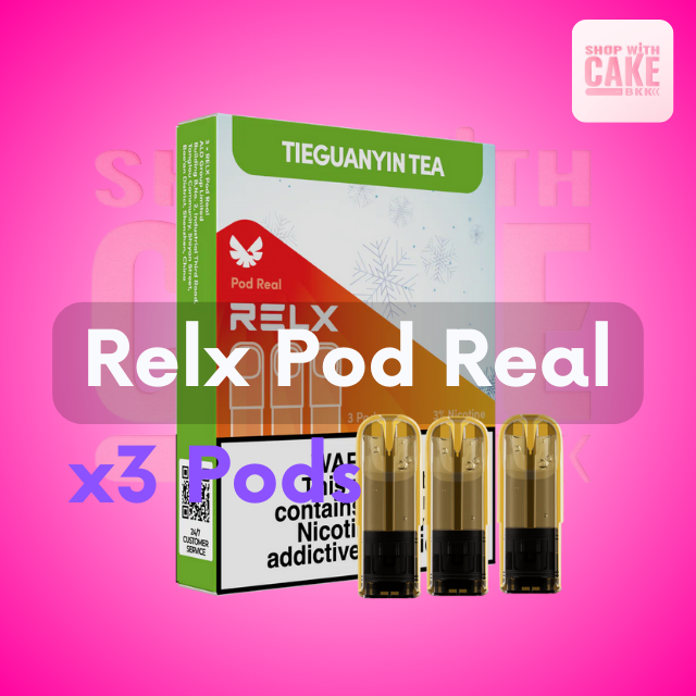 Relx Pod Real (รีแลคพอตเรียล) หัวพอต ราคาส่ง หัวรุ่นใหม่จาก Relx เพิ่มน้ำยาเป็น 2.5ML สูบได้นานขึ้น ถึง 1000 คำ 1กล่อมมี 3 หัว ขาย Relx Real ราคาถูก ส่งด่วน Grab และ Line Man