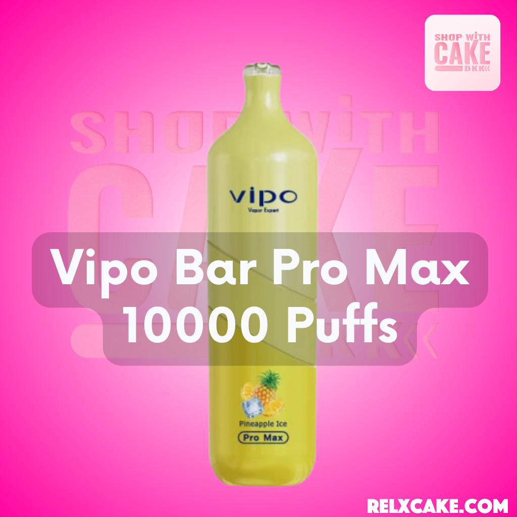 Vipo Bar Pro Max 10000 Puffs พอตใช้แล้วทิ้งแบบสูบจมูก ขนาดพอดีมือจับ กลิ่นหอม หวาน ฟินเวอร์ ขาย Vipo Max 10000 คำ ราคาถูก ส่งด่วน กทม แมส Grab Line Man